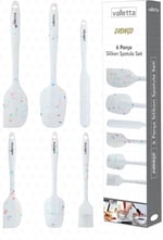 VALLETTA DRONGO 6'LI SPATULA SET BEYAZ RENKLİ NOKTALI