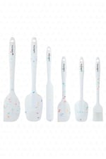 VALLETTA DRONGO 6'LI SPATULA SET BEYAZ RENKLİ NOKTALI