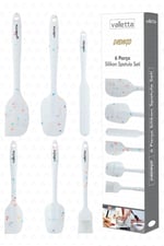 VALLETTA DRONGO 6'LI SPATULA SET BEYAZ RENKLİ NOKTALI