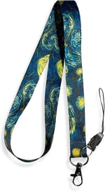 Van Gogh Yıldızlı Geceler 4 Lü Set Boyun ipi Anahtarlık Yoyo Yaka Kartlığı