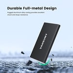 Vansuny 250 GB Taşınabilir Harici SSD, USB 3.1 Gen2 430 MB/s Yüksek Hızlı Veri Transferi, PC, Dizüstü Bilgisayar, Telefonlar ve Daha Fazlası için Metal USB C Mini Taşınabilir Harici Katı Hal Sürücüsü