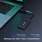 Vansuny 250 GB Taşınabilir Harici SSD, USB 3.1 Gen2 430 MB/s Yüksek Hızlı Veri Transferi, PC, Dizüstü Bilgisayar, Telefonlar ve Daha Fazlası için Metal USB C Mini Taşınabilir Harici Katı Hal Sürücüsü