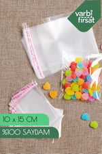 Varbifırsat Bantlı Şeffaf Poşet / 10x15 Cm 100 Adet