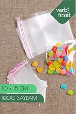 Varbifırsat Bantlı Şeffaf Poşet / 10x15 Cm 100 Adet