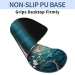 Varsamp ergonomik fare altlığı, bilek desteği ile, rahat jel bilek ve kaymaz PU taban ile ağrı kesici, bilgisayar, dizüstü bilgisayar, ofis, ev için (çiçek-4)