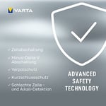 VARTA Akü şarj cihazı, 4 x AA 2100 mAh dahil, şarj edilebilir AA/AAA/9V ve USB cihazlar için, LCD Plug Charger+, tek yuvalı şarj, siyah