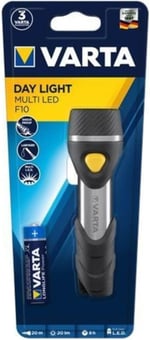 VARTA Day Light Multi LED F10 Taschenlampe mit 5 LEDs (inkl. 1xAA Longlife Power Batterie, ideal für Haushalt, Camping, Angeln, Garage, Notfall, Stromausfall, Outdoor)