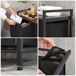 Vasagle 2 Bölmeli Çamaşır Sepeti, Raflı Çamaşır Sepeti, Çamaşır Kutusu, Çıkarılabilir Oxford Kumaş, Metal Çerçeve, Kahverengi/Siyah