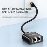 VegGieg 1 Giriş 2 Çıkış RJ45 Gigabit Ethernet Çoklayıcı Splitter Adaptör