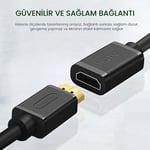 VegGieg 4K 60Hz Dişi Erkek HDMI 2.0 Uzatma Kablosu 1 Metre - Seçenekler: 1 Metre, 1.5 Metre, 2 Metre