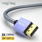VegGieg 8K/60Hz 4K/165Hz 2K/240Hz DisplayPort 1.4 Kablo 1.5 Metre - Seçenekler: 1.5 Metre, 1 Metre, 2 Metre, 3 Metre, 5 Metre