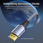 VegGieg Displayport 16K 60Hz 8K 240Hz 4K 240Hz 80 Gbps HDR ARC Örgülü DP 2.1 Kablo 1.5 Metre - Seçenekler: 1.5 Metre, 1 Metre, 2 Metre, 3 Metre