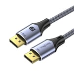 VegGieg Displayport 16K 60Hz 8K 240Hz 4K 240Hz 80 Gbps HDR ARC Örgülü DP 2.1 Kablo 1.5 Metre - Seçenekler: 1.5 Metre, 1 Metre, 2 Metre, 3 Metre