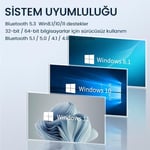 VegGieg UB503 Bluetooth 5.3 Adaptör Mini USB Dongle