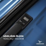Vegmann Tartılı Scadel 3 lü Valiz Seti (mavi)