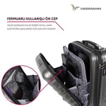 Vegmann Wave Laptop Bölmeli Kabin Boy Valiz,4 Tekerlekli,Şifreli,Hafif ve Dayanıklı Abs İs ve seyahat bavulu