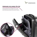 Vegmann Wave Laptop Bölmeli Kabin Boy Valiz,4 Tekerlekli,Şifreli,Hafif ve Dayanıklı Abs İs ve seyahat bavulu