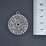 Vegvisir Pusula - Viking Sembol Örme Zincir Kolye - Gümüş Kaplama - Erkek Kadın Kolye - No:1379