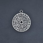Vegvisir Pusula - Viking Sembol Örme Zincir Kolye - Gümüş Kaplama - Erkek Kadın Kolye - No:1379