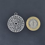 Vegvisir Pusula - Viking Sembol Örme Zincir Kolye - Gümüş Kaplama - Erkek Kadın Kolye - No:1379