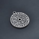 Vegvisir Pusula - Viking Sembol Örme Zincir Kolye - Gümüş Kaplama - Erkek Kadın Kolye - No:1379