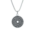 Vegvisir Pusula - Viking Sembol Örme Zincir Kolye - Gümüş Kaplama - Erkek Kadın Kolye - No:1379