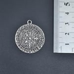 Vegvisir Viking Pusulası Deri ip Kolye - Gümüş Kaplama - Kadın Erkek Kolye - No:1009
