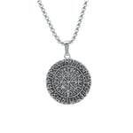 Vegvisir Viking Pusulası Örme Zincir Kolye - Gümüş Kaplama - Erkek Kadın Kolye - No:1523