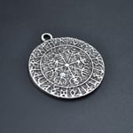 Vegvisir Viking Pusulası Örme Zincir Kolye - Gümüş Kaplama - Erkek Kadın Kolye - No:1523
