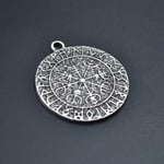 Vegvisir Viking Pusulası Örme Zincir Kolye - Gümüş Kaplama - Erkek Kadın Kolye - No:1523