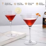 VENVENWEAVS Martini Bardakları 2'li Set, El Üflemeli Kristal Martini Bardakları, Espresso Martini, Cosmopolitan, Manhattan,Gimlet,Home Bar,Kokteyl Partisi,Martini Züccaciye Hediye seti