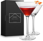 VENVENWEAVS Martini Bardakları 2'li Set, El Üflemeli Kristal Martini Bardakları, Espresso Martini, Cosmopolitan, Manhattan,Gimlet,Home Bar,Kokteyl Partisi,Martini Züccaciye Hediye seti