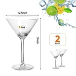 VENVENWEAVS Martini Bardakları 2'li Set, El Üflemeli Kristal Martini Bardakları, Espresso Martini, Cosmopolitan, Manhattan,Gimlet,Home Bar,Kokteyl Partisi,Martini Züccaciye Hediye seti
