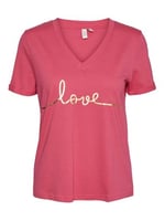 VERO MODA VMKLOVE S/S V-NECK T-SHIRT JRS BTQ GA Tişört Kadın