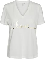 VERO MODA VMKLOVE S/S V-NECK T-SHIRT JRS BTQ GA Tişört Kadın