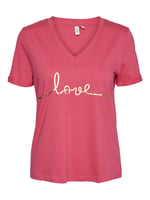 VERO MODA VMKLOVE S/S V-NECK T-SHIRT JRS BTQ GA Tişört Kadın