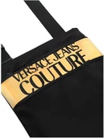 VERSACE JEANS COUTURE erkekler crossbody çanta siyah - altın, Siyah - Altın, One Size