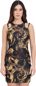 Versace Jeans Couture Kadın Mini Gündelik Elbise Desenli Bodycon Mini Elbise