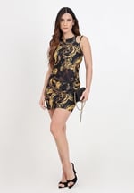 Versace Jeans Couture Kadın Mini Gündelik Elbise Desenli Bodycon Mini Elbise