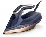 Versuni Philips Azur 8000 serisi buharlı ütü – 85 g/dk sürekli buhar, 260 g turbo buhar püskürtme, 3000 W, OptimalTEMP teknolojisi, SteamGlide Elite ütü taban, koyu mavi (DST8050/20)