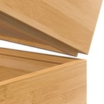 VeyFey Bambu Çekmece Düzenleyici, Mutfak için İstiflenebilir Mutfak Gereçleri Düzenleyici, Bambu Saklama Kutusu Çekmece için Ahşap Gümüş Eşya Tepsisi 38,1 cm x 15,2 cm x 5,08 cm 2'li Set