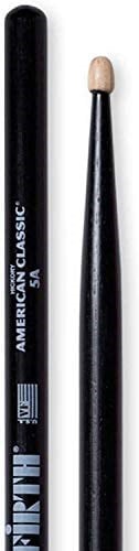 Vic Firth 5A American Hickory Wood Tip Drumstick Black Finish