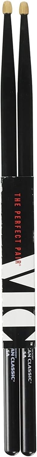 Vic Firth 5A American Hickory Wood Tip Drumstick Black Finish