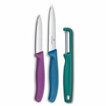 Victorinox 6.7116.33C1 Swiss Classic 3lü Bıçak ve Soyacak Set, Renkli
