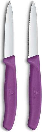 Victorinox 6.7695.2C1 Swiss Classic 2li Soyma Bıçağı Set, Mor