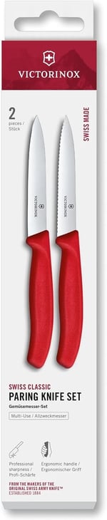 Victorinox 6.7791.2C1 Swiss Classic 2li 10cm Soyma Bıçağı Set, Kırmızı