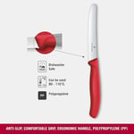 Victorinox 6.7831.C1 Swiss Classic 11cm Tırtıklı Domates Bıçağı, Kırmızı