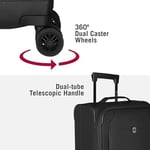 Victorinox Crosslight Frequent Flyer Carry-On - Seyahat Temelleri için Hafif Tekerlekli Bavul - Katlanabilir Düzenleyicili Genişletilebilir Bagaj, Mavi, 43 mm, Sık Uçan Yolcu