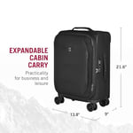 Victorinox Crosslight Frequent Flyer Carry-On - Seyahat Temelleri için Hafif Tekerlekli Bavul - Katlanabilir Düzenleyicili Genişletilebilir Bagaj, Mavi, 43 mm, Sık Uçan Yolcu