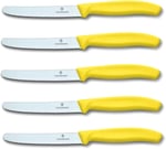 Victorinox Domates bıçağı, ekmek bıçağı, sofra bıçağı seti, 5 parça, Swiss Classic (siyah)